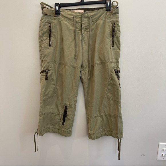 Abercrombie & Fitch Pants - Abercrombie & Fitch Womens Pants Size S Green Low Rise Cargo Cropped Pants